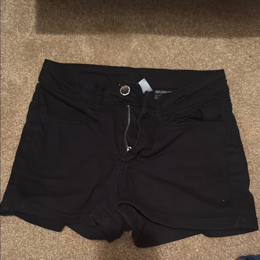 Divided Black High Waist Jean Shorts